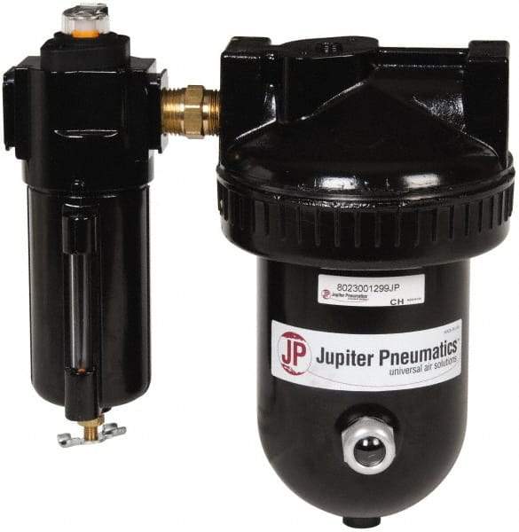 PRO-SOURCE - 15 CFM at 100 psi Inlet, 2 Stage Desiccant Dryer - 1/2" NPT Inlet/Outlet x 9" Long x 5-1/2" Wide x 9" High - Apex Tool & Supply