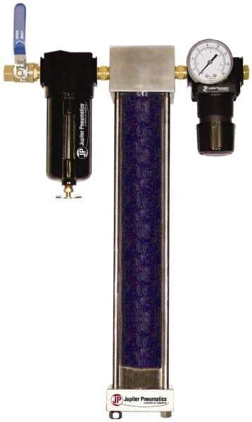 PRO-SOURCE - 1/2" NPT Port 3 Piece Filter-Desiccant Dryer-Regulator FRL Unit - Zinc Bowl, 30 SCFM, 120 Max psi, 17" High, Manual Drain - Apex Tool & Supply
