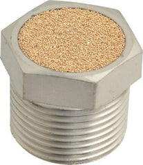 PRO-SOURCE - 3/4 Male NPT, 1-1/16" Hex, 1" OAL, Breather Vent - 150 Max psi, Bronze - Apex Tool & Supply