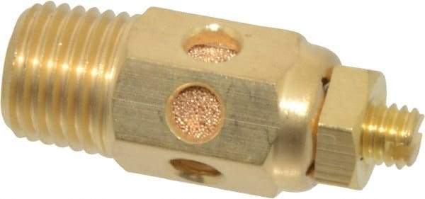 PRO-SOURCE - 1/4 Male NPT, 9/16" Hex, 1-9/16" OAL, Speed Control Muffler - 300 Max psi, 30 CFM, Brass - Apex Tool & Supply