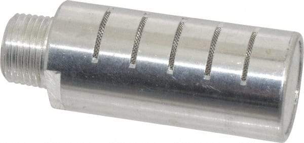 PRO-SOURCE - 1/2 Male NPT, 1" Hex, 3-1/4" OAL, Muffler - 300 Max psi, 60 CFM, Aluminum - Apex Tool & Supply