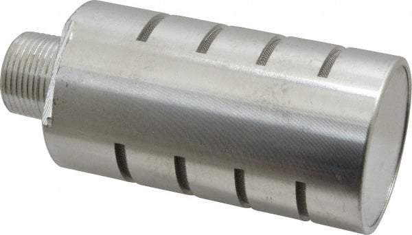 PRO-SOURCE - 3/4 Male NPT, 1-5/8" Hex, 4-5/8" OAL, Muffler - 300 Max psi, 70 CFM, Aluminum - Apex Tool & Supply