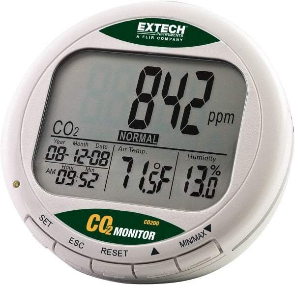 Extech - -14 to 140°F, 0 to 99.9% Humidity Range, Air Quality Monitor - Apex Tool & Supply