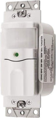 Hubbell Wiring Device-Kellems - 800 Square Ft. Coverage, Infrared Occupancy Sensor Wall Switch - 500 at 120 V Incandescent, 120 VAC, White - Apex Tool & Supply