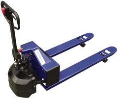 Value Collection - 2,200 Lb Capacity, 7-1/2" Lift Semi-Electric Pallet Truck - 3" Min Lift Height, 48" Fork Length x 27" Fork Width, 27" Overall Width - Apex Tool & Supply