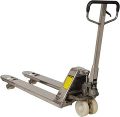 Value Collection - 4,400 Lb Capacity, 7-1/2" Lift Stainless Steel Pallet Truck - 3" Min Lift Height, 48" Fork Length x 21" Fork Width, 21" Overall Width - Apex Tool & Supply