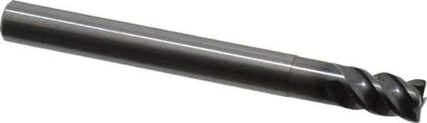 OSG - 10mm, 4 Flute, Single End, Solid Carbide, 0.5mm Corner Radius End Mill - 100mm OAL, 45° Helix, 15mm LOC, 30mm Extended Reach - Apex Tool & Supply