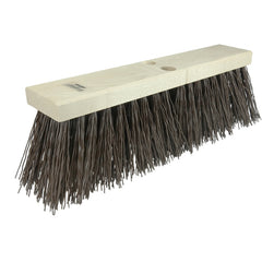 16″ Brown Synthetic Street - Broom Without Handle - Apex Tool & Supply