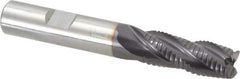 Guhring - 1/2" Diam, Fine Pitch, 1-1/4" LOC, 4 Flute Solid Carbide Roughing Square End Mill - FIREX Finish, 3-1/2" OAL, 1/2" Shank Diam, Single End, Centercutting - Apex Tool & Supply
