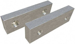 Gibraltar - 6" Wide x 3" High x 2" Thick, Flat/No Step Vise Jaw - Soft, Aluminum, Fixed Jaw, Compatible with 6" Vises - Apex Tool & Supply