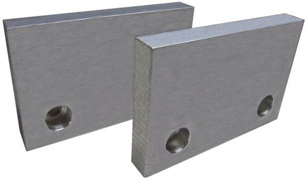 Gibraltar - 6" Wide x 3" High x 3/4" Thick, Flat/No Step Vise Jaw - Soft, Aluminum, Fixed Jaw, Compatible with 6" Vises - Apex Tool & Supply