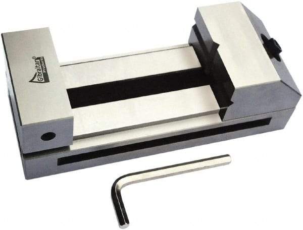 Gibraltar - 3-15/32" Jaw Width, 5" Jaw Opening Capacity, 1.57" Jaw Height, Toolmaker's Vise - Flat Jaw, 0.003" Parallelism, 0.005" Squareness, 195mm OAL x 3-5/32" OAH - Apex Tool & Supply