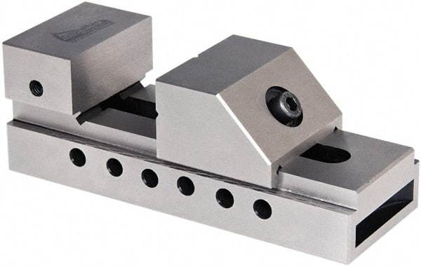 Gibraltar - 2" Jaw Width, 2-3/8" Jaw Opening Capacity, 2-9/16" Jaw Height, Toolmaker's Vise - Flat Jaw, 0.00012" Parallelism, 0.0002" Squareness, 5-1/2" OAL x 1-31/32" OAH - Apex Tool & Supply