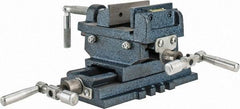 Interstate - 2-23/32" Jaw Opening Capacity x 1" Throat Depth, Horizontal Drill Press Vise - 3" Wide x 27/32" High Jaw, Cross Slide Base, Standard Speed, 5-7/16" OAL x 4.72" Overall Height, Cast Iron - Apex Tool & Supply
