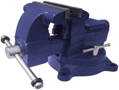 Gibraltar - 4-1/2" Jaw Width x 4" Jaw Opening Capacity, 2-5/8" Throat Depth, Bench & Pipe Combination Vise - 1/8 to 2" Pipe Capacity, Swivel Base, Bolt Down Attachment, Ductile Iron - Apex Tool & Supply