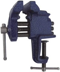 Gibraltar - 3" Jaw Width, 2-1/2" Opening Capacity, 2-5/8" Throat Depth, Cast Iron Stationary Bench Vise - Clamp-On Base Attachment - Apex Tool & Supply
