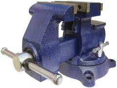 Gibraltar - 5-1/2" Jaw Width x 6" Jaw Opening Capacity, 3-3/4" Throat Depth, Bench & Pipe Combination Vise - 1/8 to 3" Pipe Capacity, Swivel Base, Bolt Down Attachment, Ductile Iron - Apex Tool & Supply