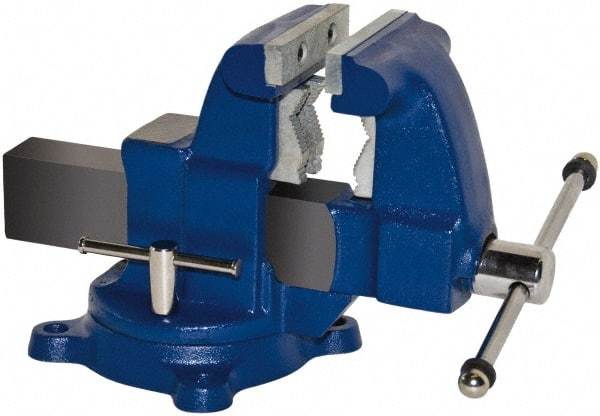 Gibraltar - 4-1/2" Jaw Width x 4-1/2" Jaw Opening Capacity, 4-1/2" Throat Depth, Bench & Pipe Combination Vise - 1/8 to 2-1/2" Pipe Capacity, Swivel Base, Bolt Down Attachment, Ductile Iron - Apex Tool & Supply
