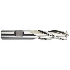 1/2 Dia. x 2-11/16 Overall Length 3-Flute Square End High Speed Steel SE End Mill-Round Shank-Center Cutting -Uncoated - Apex Tool & Supply