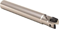 Seco - 20mm Cut Diam, 9mm Max Depth of Cut, 18mm Shank Diam, 200mm OAL, Indexable Square Shoulder End Mill - XOMX 10T3 Inserts, Cylindrical Shank, 90° Lead Angle, Through Coolant, Series Turbo 10 - Apex Tool & Supply