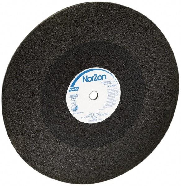 Norton - 20" Zirconia Alumina Cutoff Wheel - 5/32" Thick, 1" Arbor, 2,710 Max RPM, Use with Stationary Grinders - Apex Tool & Supply