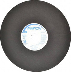 Norton - 13-3/4" Aluminum Oxide Cutoff Wheel - 0.098" Thick, 1-1/4" Arbor, 3,300 Max RPM, Use with Stationary Tools - Apex Tool & Supply