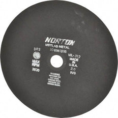 Norton - 12" Aluminum Oxide Cutoff Wheel - 0.078" Thick, 1-1/4" Arbor, 3,820 Max RPM, Use with Stationary Tools - Apex Tool & Supply