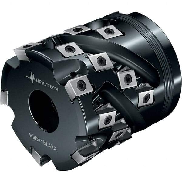 Walter - 16 Inserts, 63mm Cut Diam, 27mm Arbor Diam, 56mm Max Depth of Cut, Indexable Square-Shoulder Face Mill - 80mm High, LN.. 1306.. Insert Compatibility, Through Coolant, Series Blaxx - Apex Tool & Supply