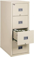 FireKing - 17-3/4" Wide x 52-3/4" High x 31-5/8" Deep, 4 Drawer Pedestal - Steel, Parchment - Apex Tool & Supply