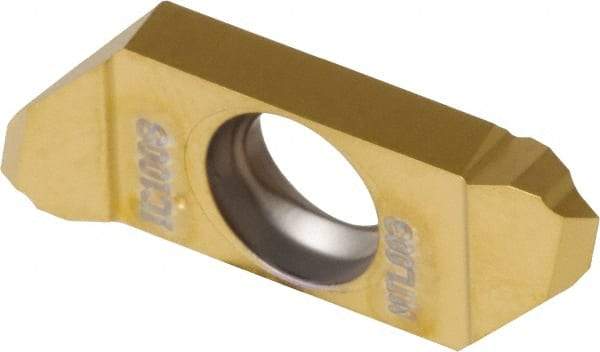 Iscar - SCI22 MT Grade IC1008, External Partial Profile 60° Threading Insert - 0.3 to 0.9mm & 28 to 83 TPI Ext Pitch, Left Hand Insert, TiAlN/TiN Finish, Carbide - Apex Tool & Supply