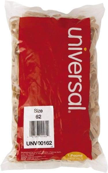 UNIVERSAL - 2-1/2" Circumference, 1/4" Wide, Standard Office Rubber Band Strapping - 490 Pieces - Apex Tool & Supply