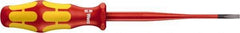 Wera - 181mm OAL Insulated Slotted Screwdriver - 100mm Blade Length, Round Shank, Ergonomic Handle - Apex Tool & Supply