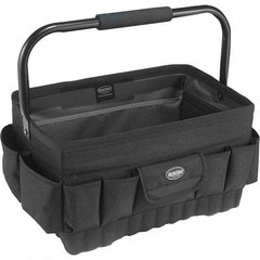 Bucket Boss - 20 Pocket Black Ballistic Polyester Tool Bag - 18" Wide x 12" Deep x 10" High - Apex Tool & Supply