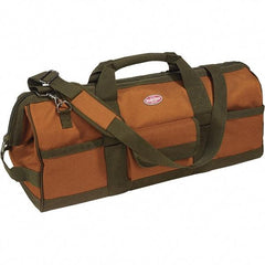 Bucket Boss - 16 Pocket Brown & Green Polyester Tool Bag - 24" Wide x 10" Deep x 10" High - Apex Tool & Supply