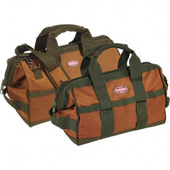 Bucket Boss - 12 Pocket Brown & Green Polyester Tool Bag - 12" Wide x 7" Deep x 9" High - Apex Tool & Supply