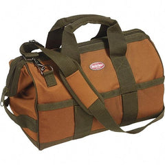 Bucket Boss - 16 Pocket Brown & Green Polyester Tool Bag - 16" Wide x 9" Deep x 12" High - Apex Tool & Supply