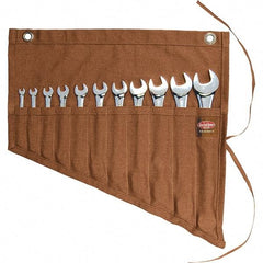 Bucket Boss - 11 Pocket Brown Canvas Tool Roll - 18-3/4" Wide x 1/2" Deep x 18-1/4" High - Apex Tool & Supply