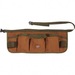 Bucket Boss - 30 to 52" Waist Apron - 13 Pocket, Brown/Green, Canvas - Apex Tool & Supply
