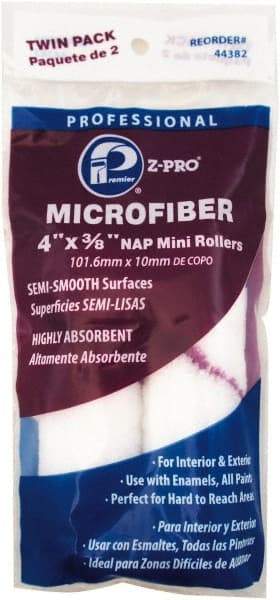 Premier Paint Roller - 3/8" Nap, 4" Wide Paint Mini Roller - Semi-Smooth Texture, Microfiber - Apex Tool & Supply