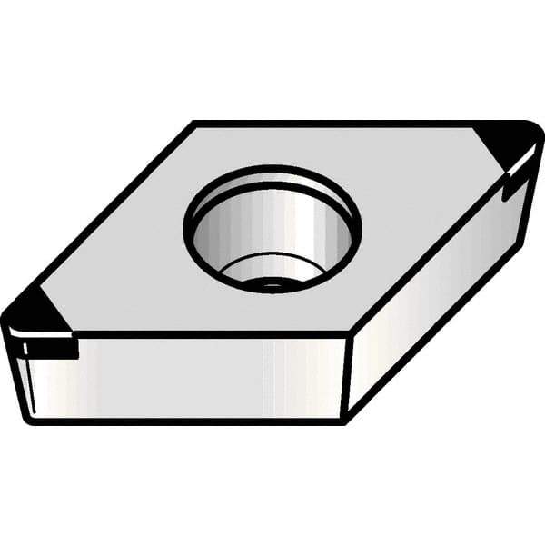 Kennametal - DCGW11T308 Grade KBH20 PCBN Turning Insert - 55° Diamond, 3/8" Inscr Circle, 5/32" Thick, 1/32" Corner Radius - Apex Tool & Supply