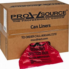 PRO-SOURCE - 10 Gal Capacity, Red, Hazardous Waste Bag - 1.3 mil Thick x 24" Wide x 24" High, Roll - Apex Tool & Supply