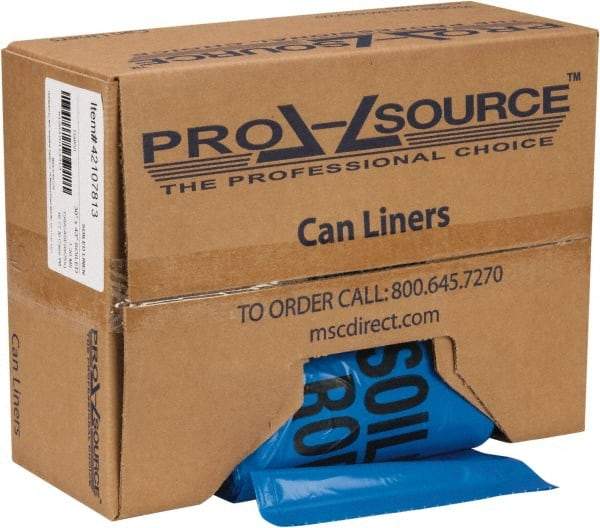 PRO-SOURCE - 32 Gal Capacity, Blue, Hazardous Waste Bag - 1.3 mil Thick x 30" Wide x 43" High, Roll - Apex Tool & Supply