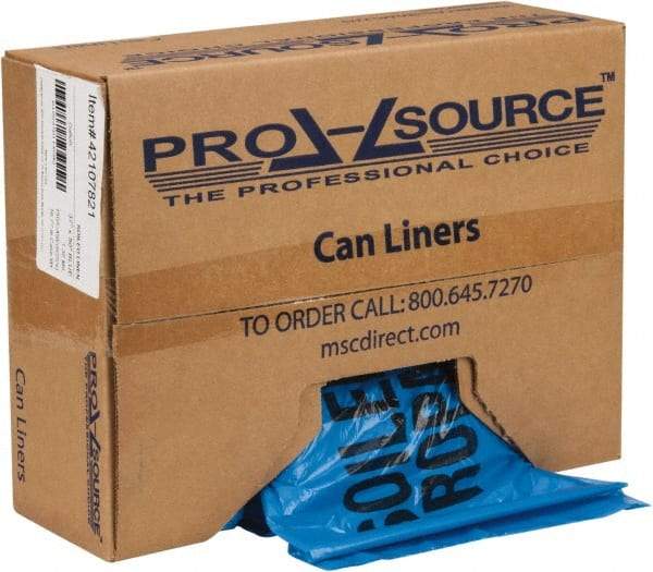 PRO-SOURCE - 45 Gal Capacity, Blue, Hazardous Waste Bag - 1.3 mil Thick x 37" Wide x 50" High, Roll - Apex Tool & Supply
