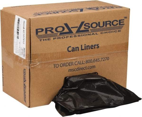 PRO-SOURCE - 1.5 mil Thick, Heavy-Duty Trash Bags - Linear Low-Density Polyethylene (LLDPE), Flat Pack Dispenser, 38" Wide x 58" High, Black - Apex Tool & Supply