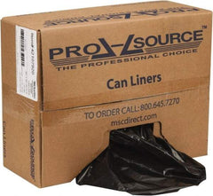 PRO-SOURCE - 1.65 mil Thick, Heavy-Duty Trash Bags - Linear Low-Density Polyethylene (LLDPE), Flat Pack Dispenser, 40" Wide x 46" High, Black - Apex Tool & Supply