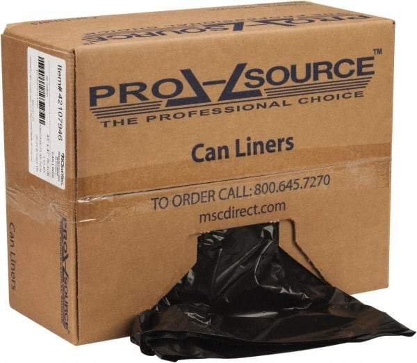 PRO-SOURCE - 1.5 mil Thick, Heavy-Duty Trash Bags - Linear Low-Density Polyethylene (LLDPE), Flat Pack Dispenser, 43" Wide x 47" High, Black - Apex Tool & Supply