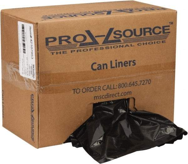 PRO-SOURCE - 2 mil Thick, Heavy-Duty Trash Bags - Linear Low-Density Polyethylene (LLDPE), Flat Pack Dispenser, 43" Wide x 47" High, Black - Apex Tool & Supply