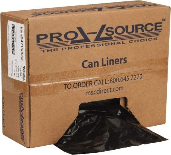 PRO-SOURCE - 1.1 mil Thick, Heavy-Duty Trash Bags - Hexene Resins, Roll Dispenser, 40" Wide x 46" High, Black - Apex Tool & Supply