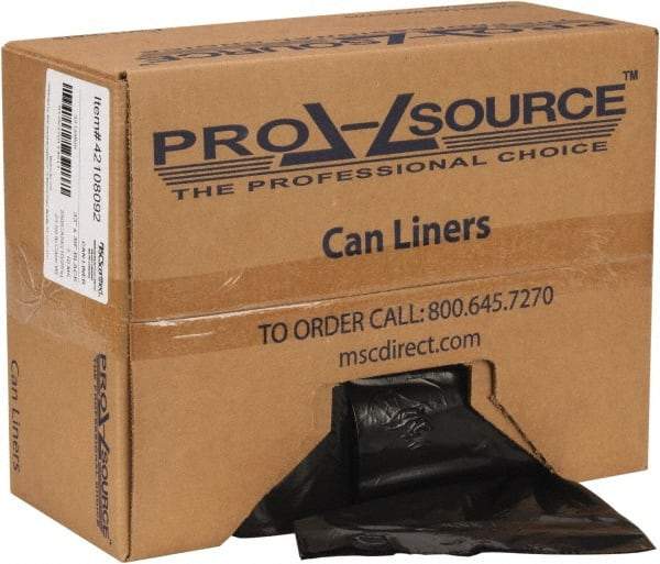 PRO-SOURCE - 1.1 mil Thick, Heavy-Duty Trash Bags - Hexene Resins, Roll Dispenser, 33" Wide x 39" High, Black - Apex Tool & Supply