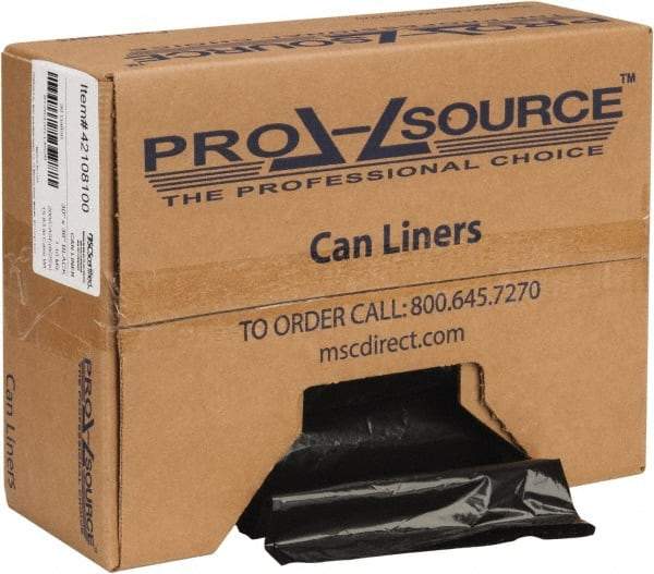 PRO-SOURCE - 1.1 mil Thick, Heavy-Duty Trash Bags - Hexene Resins, Roll Dispenser, 30" Wide x 36" High, Black - Apex Tool & Supply